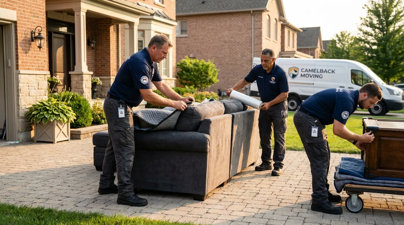 Large estate moving crew wrapping furniture in Hildebran, NC
